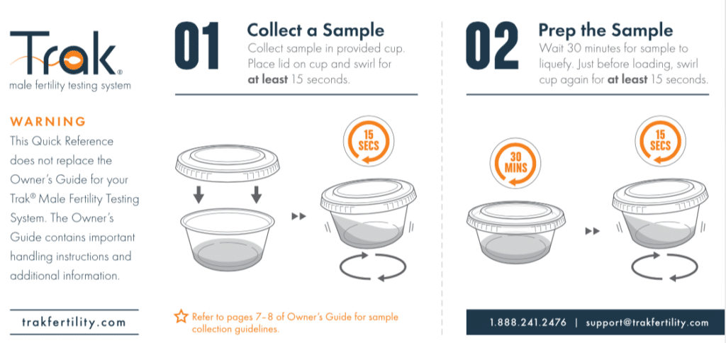 Trak Male Fertility Testing System - instructions