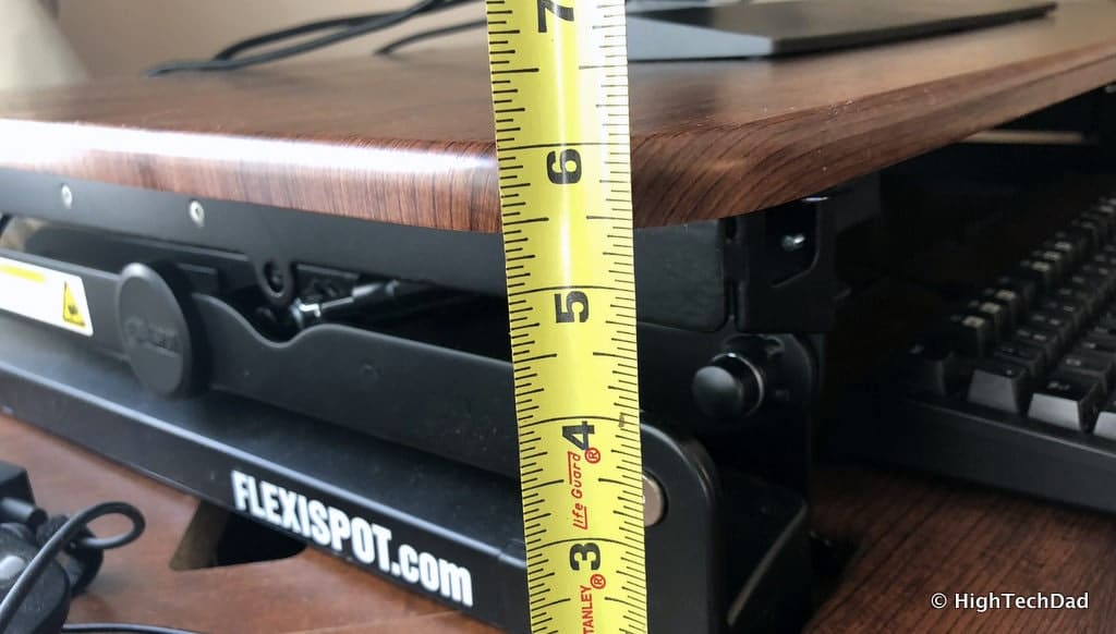 FlexiSpot ClassicRiser Standing Desk Converter review - measurement lowered