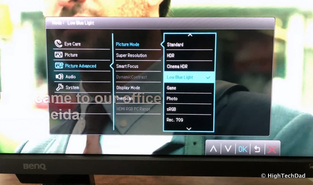 BenQ EW3270U monitor review - Picture Advanced menu