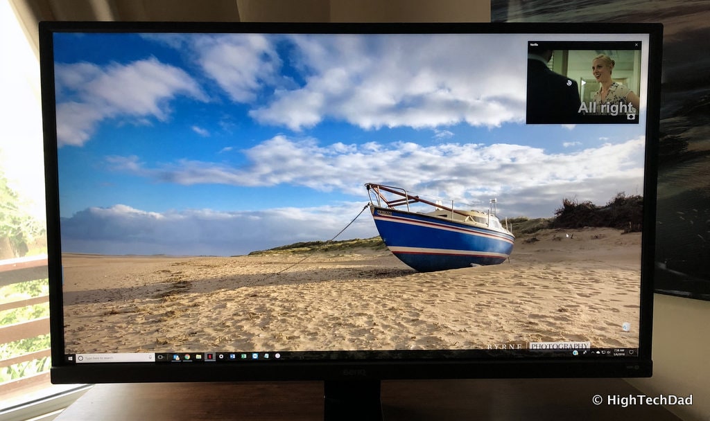 BenQ EW3270U monitor review - Desktop & Netflix window