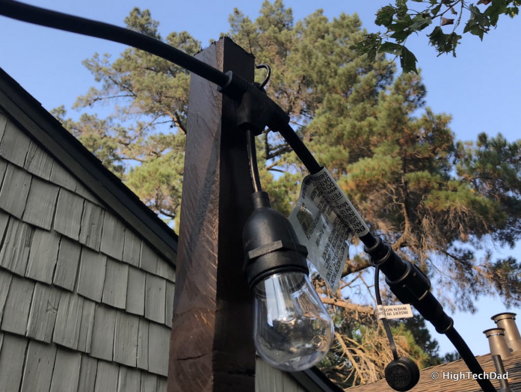 HTD DIY Deck Lighting Post - light hooked on