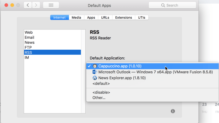 HighTechDad - How To set default application on Mac - RSS application