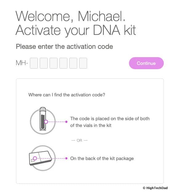 HTD MyHeritage DNA kit - activate your kit