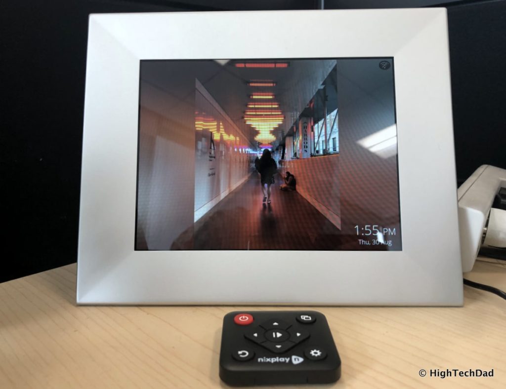 HighTechDad Nixplay Iris Digital WiFi Frame Review - frame and remote