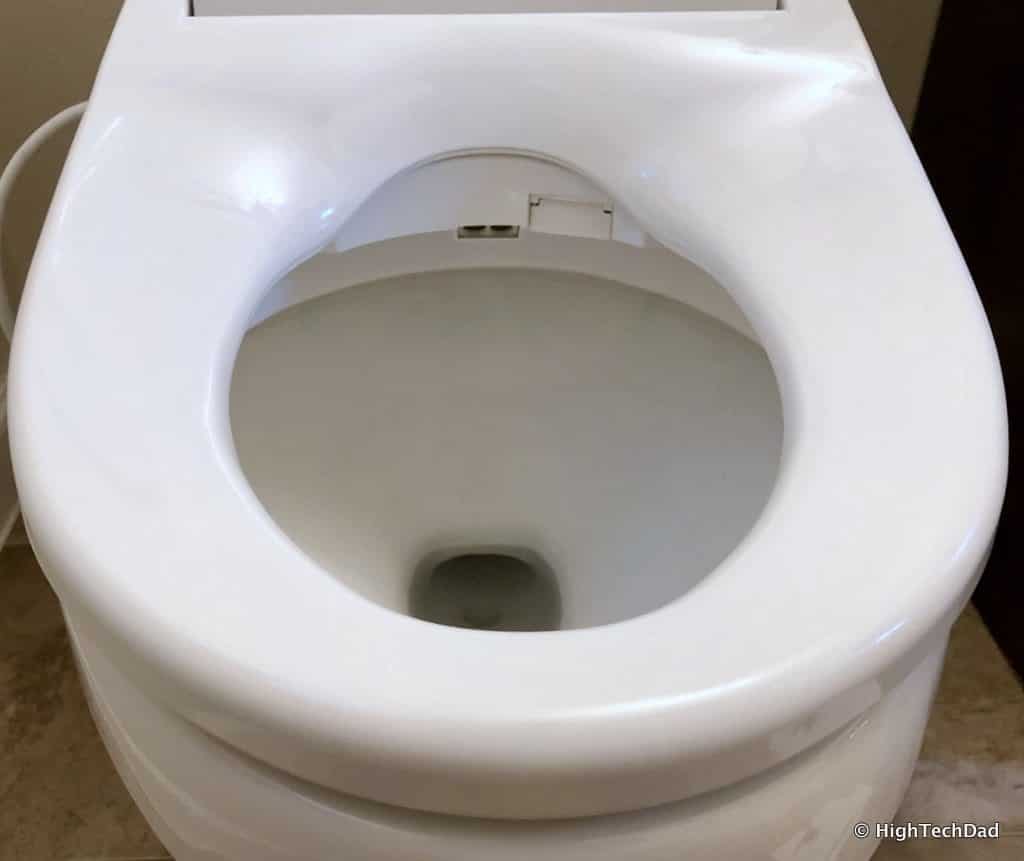 HighTechDad Omigo Toilet Seat Review - align the seat