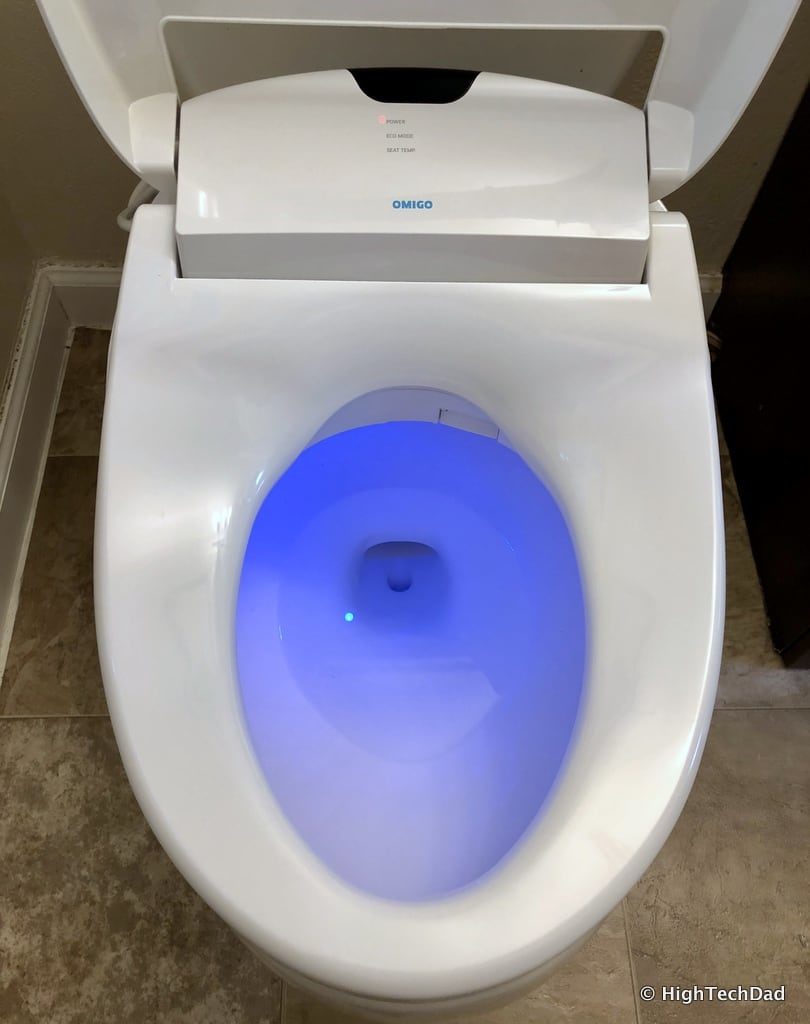 HighTechDad Omigo Toilet Seat Review - lit seat