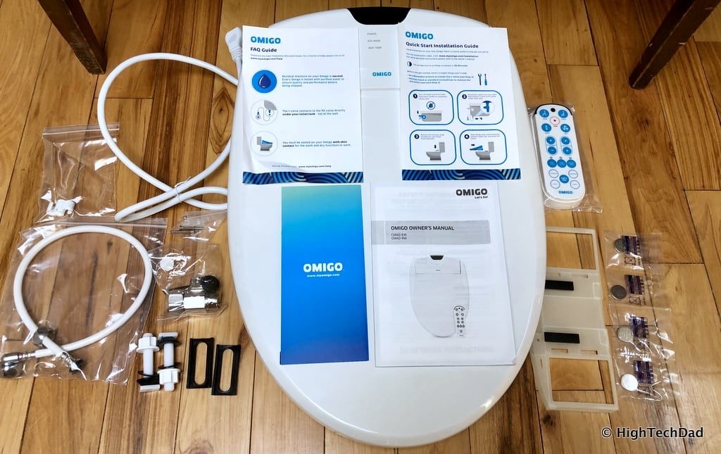 HighTechDad Omigo Toilet Seat Review - what's in the box