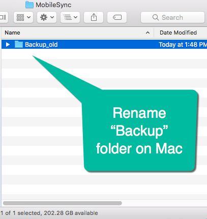 HighTechDad Change iOS Backup Location in iTunes - rename old backup folder