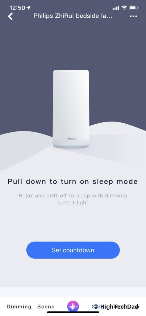 HighTechDad Xiaomi PHILIPS ZhiRui Smart Bedside Lamp - sleep setting