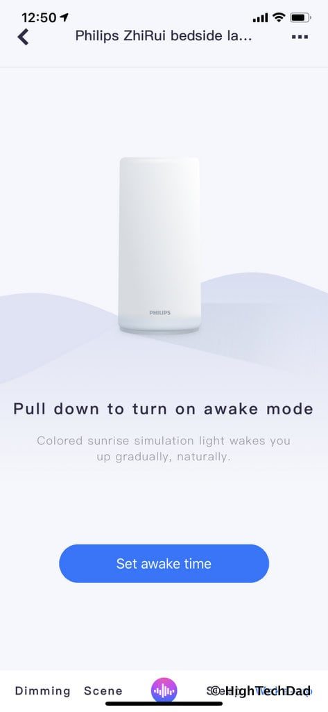 HighTechDad Xiaomi PHILIPS ZhiRui Smart Bedside Lamp - wake setting