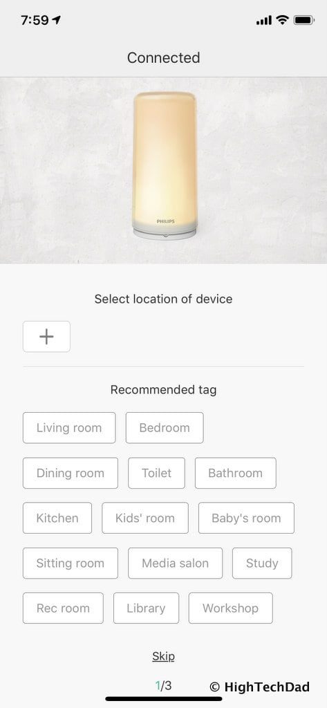 HighTechDad Xiaomi PHILIPS ZhiRui Smart Bedside Lamp - set location