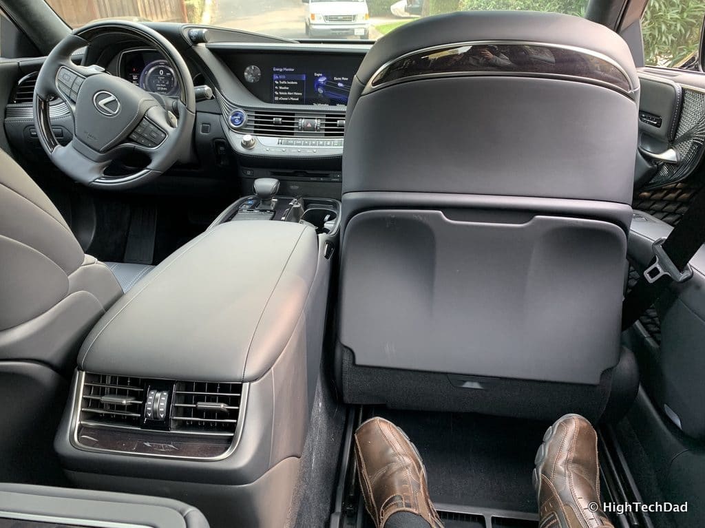 HighTechDad 2019 Lexus LS-500h review - front seat folded up