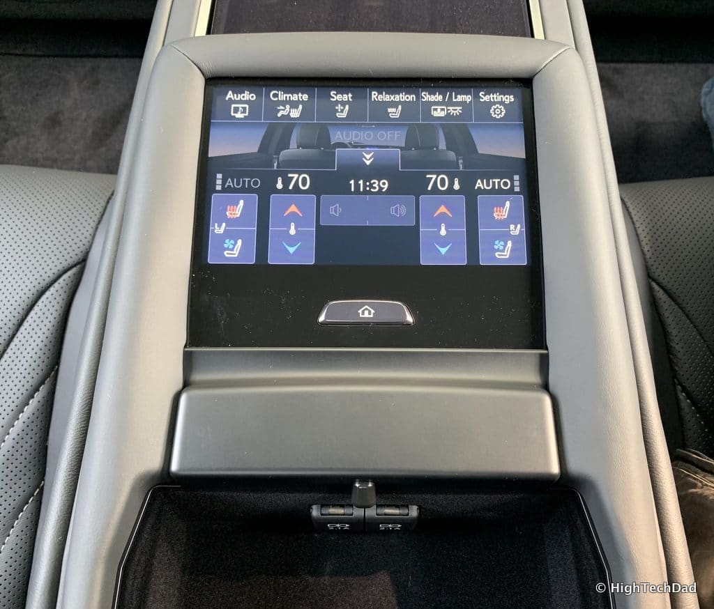 HighTechDad 2019 Lexus LS-500h review - rear seat controls