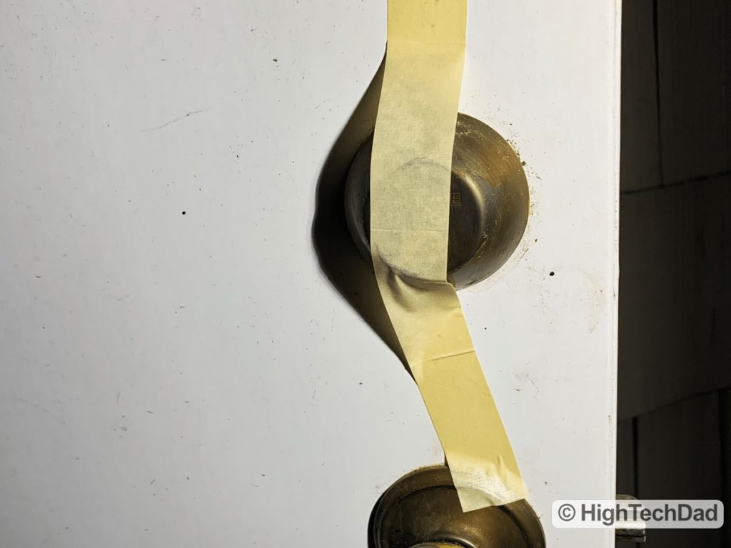HighTechDad Review August Smart Lock Pro - tape the old lock