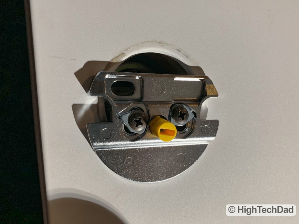 HighTechDad Review August Smart Lock Pro - plate and adapter installed