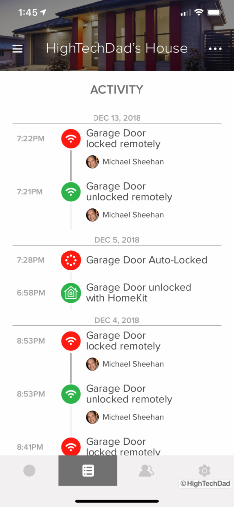 HighTechDad Review August Smart Lock Pro - activity logging