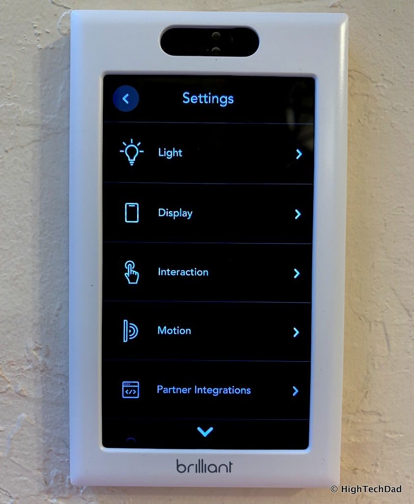 HighTechDad Brilliant Smart Switch Review - settings screen