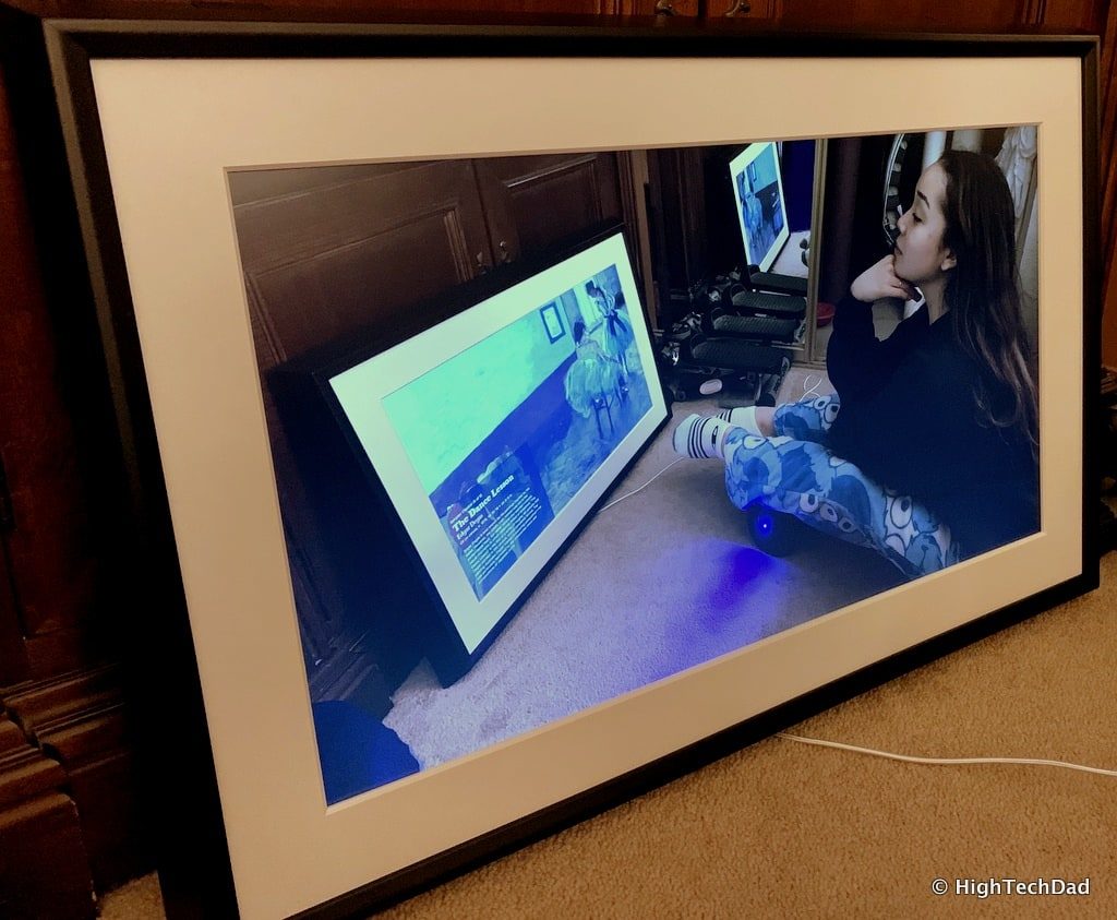 HighTechDad Meural Canvas Review - picture of daughter in frame