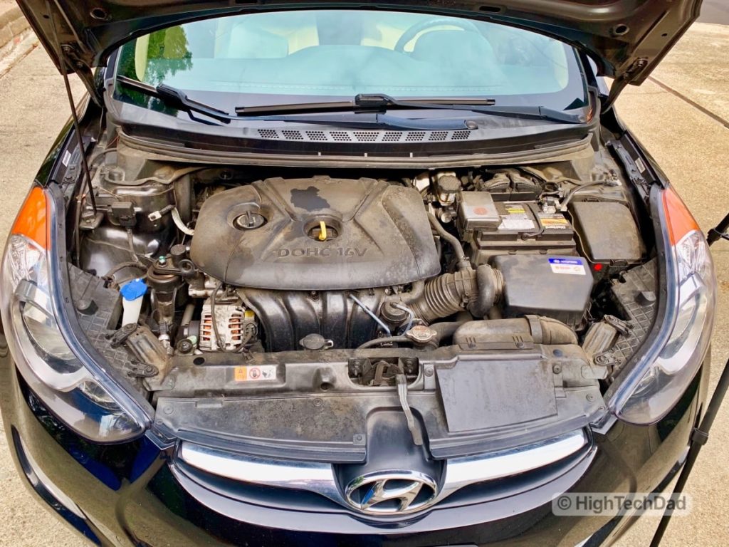 HighTechDad - How To Replace Headlight bulbs on 2013 Hyundai Elantra - open hood