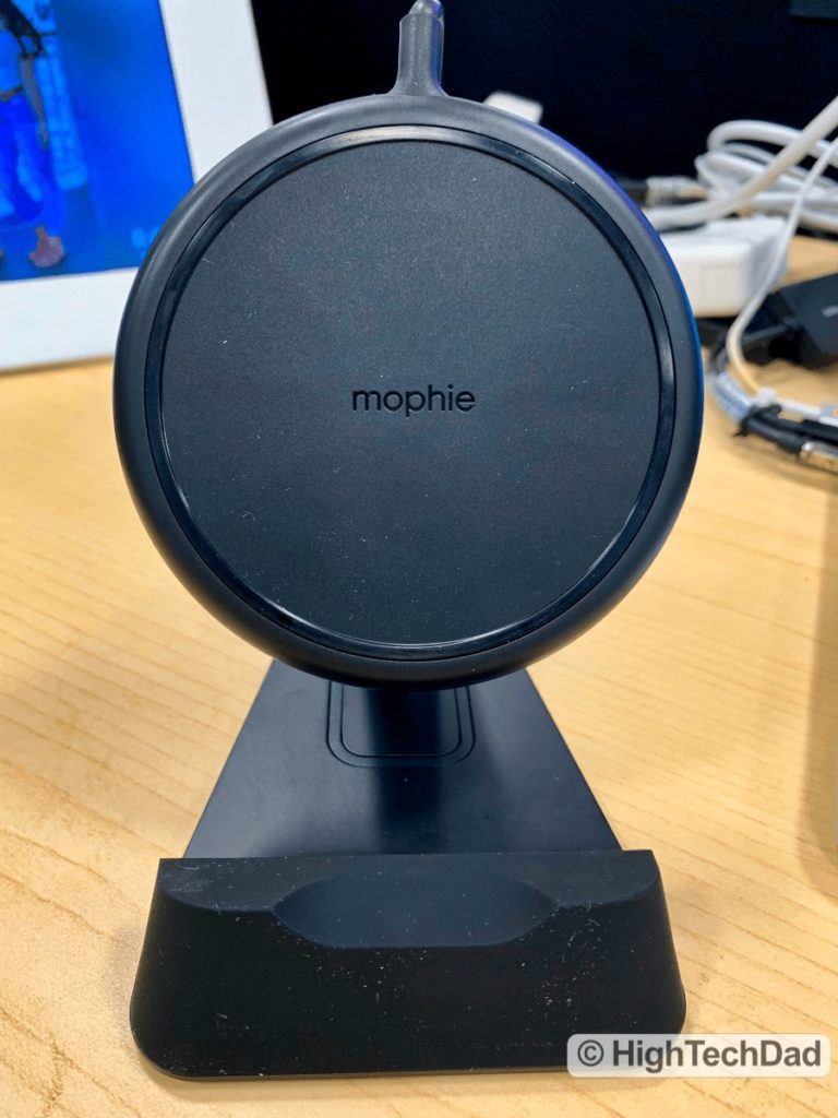 HighTechDad Review Mophie Charge Stream Desk Stand - portrait mode