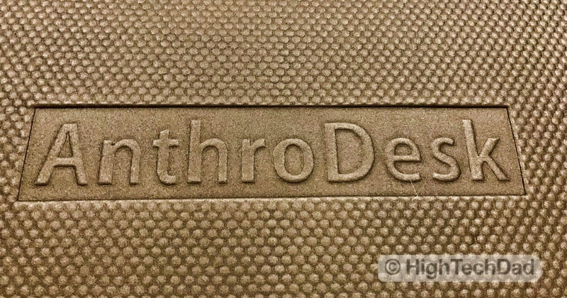 HighTechDad Review of AnthroDesk ErgoSlant Anti-Fatigue Standing Desk Mat - bottom logo