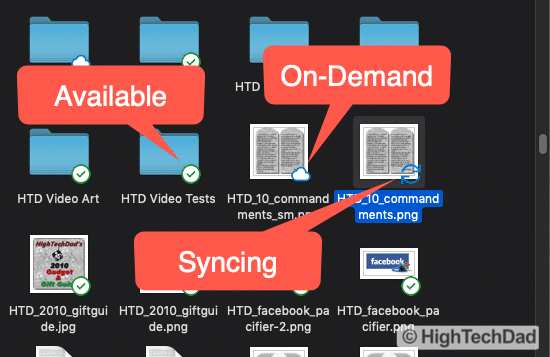 HighTechDad OneDrive understand icons - HighTechDad™