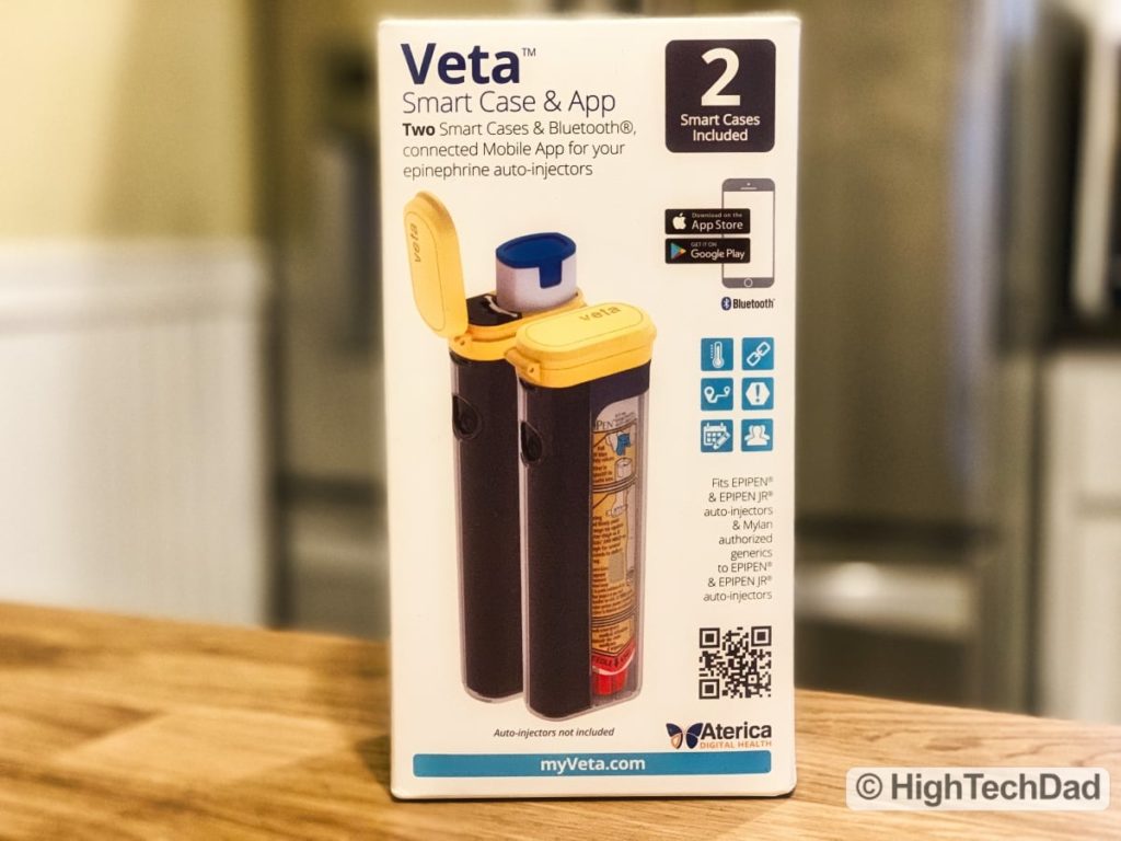 HighTechDad review Aterica Veta Smart Case for EPIPENS - boxed