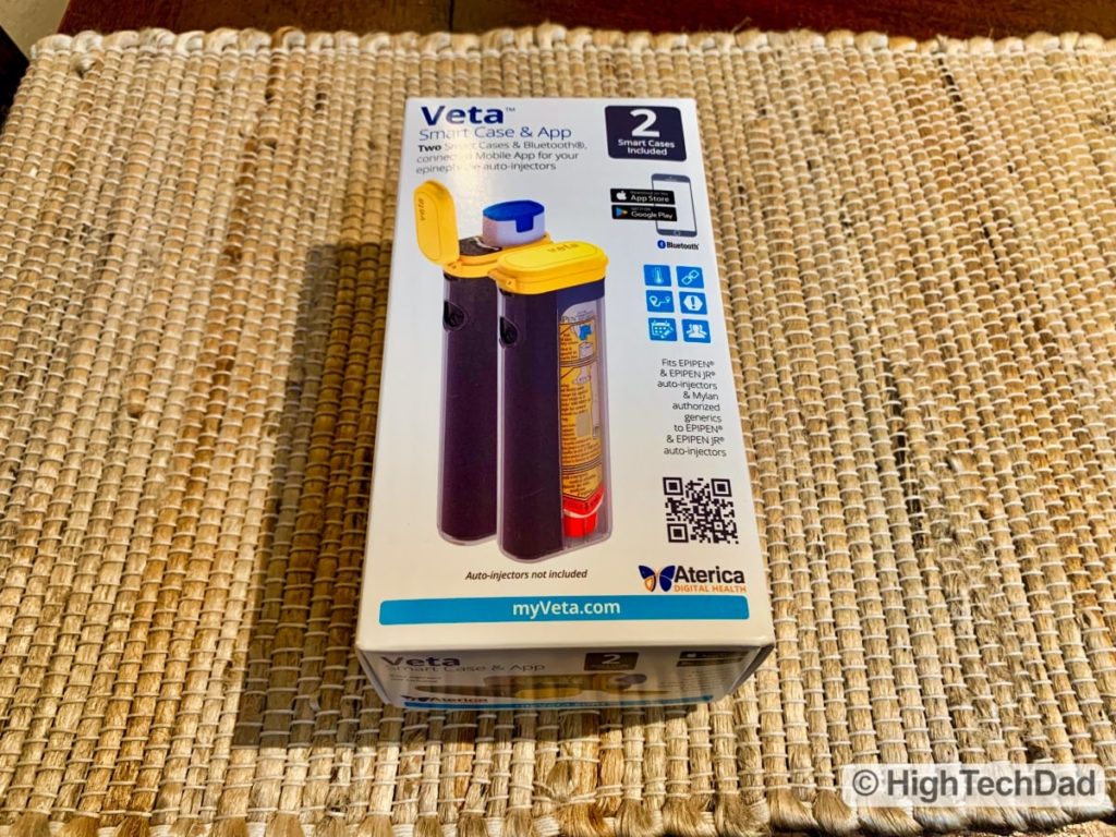HighTechDad review Aterica Veta Smart Case for EPIPENS - in the box