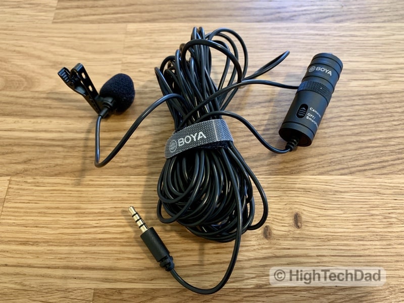 HighTechDad reviews BOYA BY-M1 lavalier mic - 20' cord