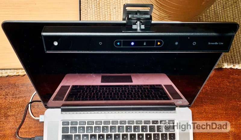 HighTechDad Review of BenQ ScreenBar Lite LED lighting - just clip it on