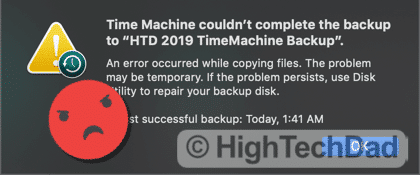 HighTechDad How To Fix Time Machine Errors (Error Type 11) - another error
