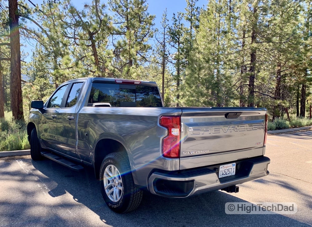 HighTechDad Review 2019 Chevy Silverado - side back view