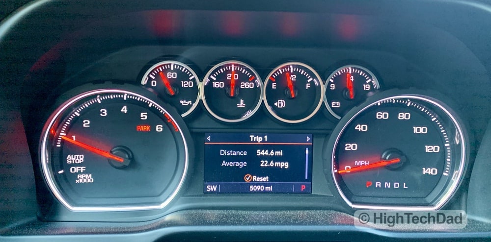 HighTechDad Review 2019 Chevy Silverado - gas mileage