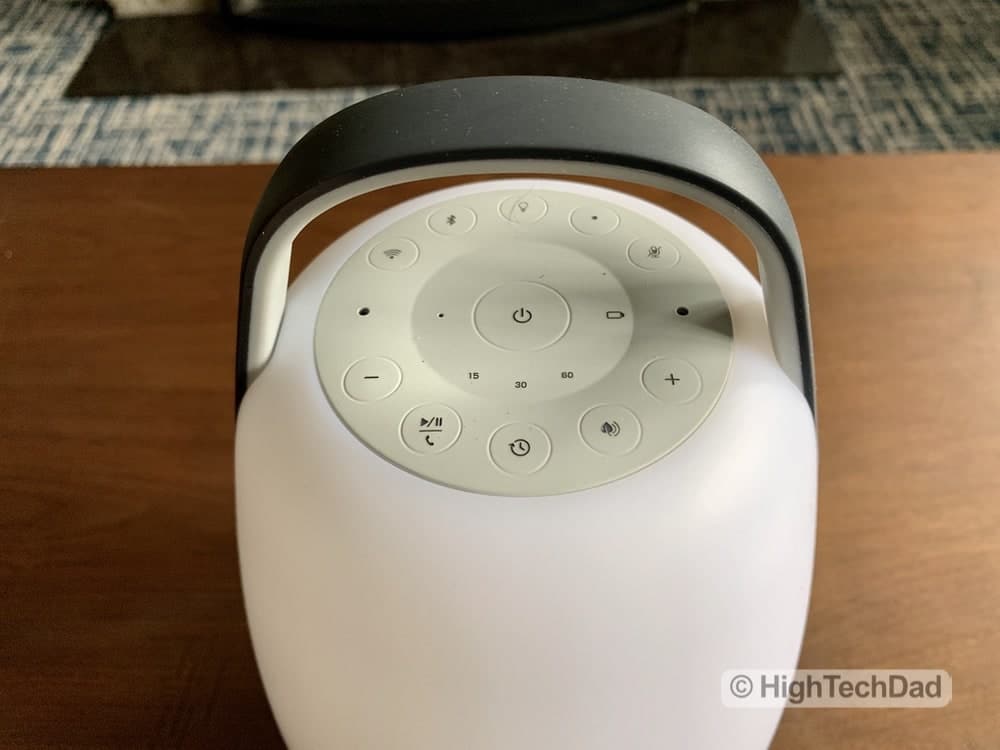 HighTechDad review Creative Nova Smart Speaker & Lamp - top buttons