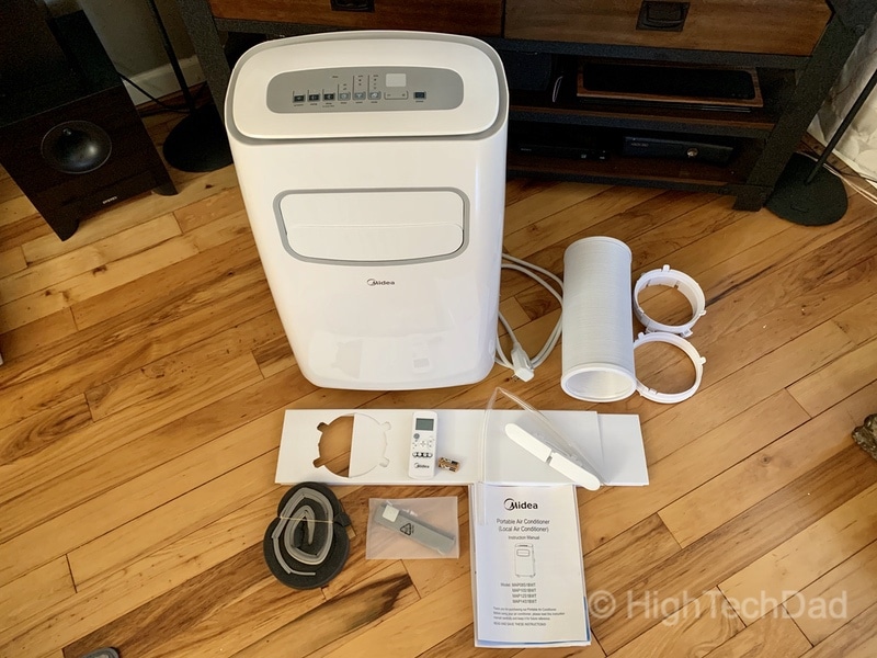 HighTechDad MIDEA portable air conditioner - what's in the box