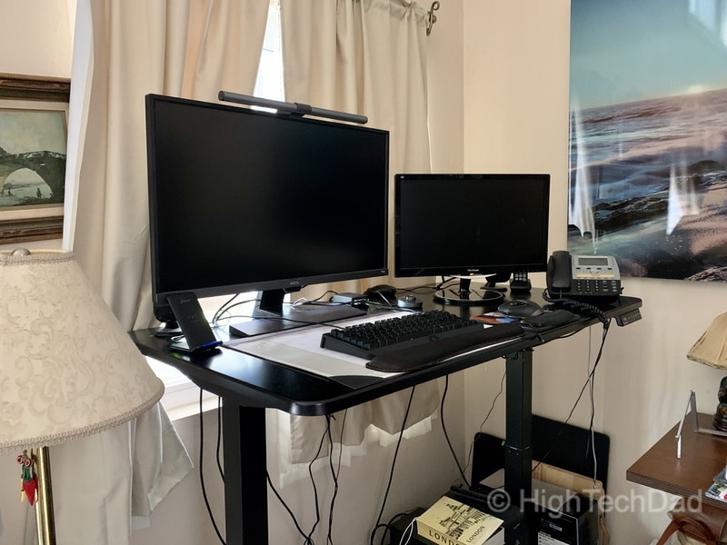 HighTechDad review of Autonomous Smart Desk 2 sit-stand desk - all the way up