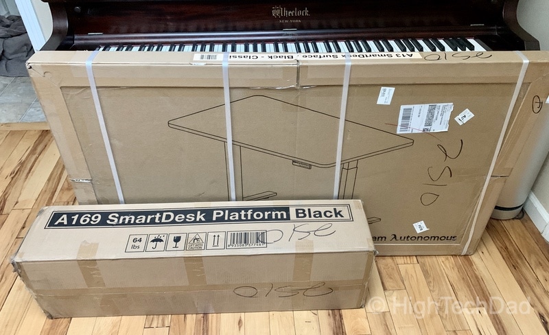 HighTechDad review of Autonomous Smart Desk 2 sit-stand desk - two boxes