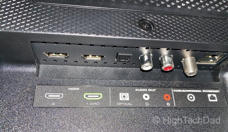 HighTechDad Review: VIZIO M-Series 4K TV - HDMI and optical ports