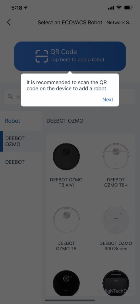 Connecting the Ecovacs Deebot T5