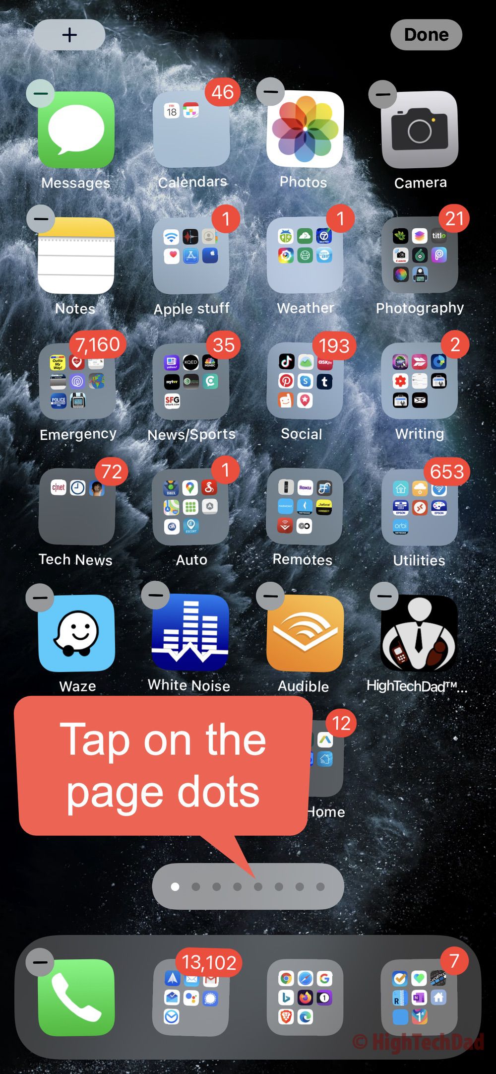 Tap on the dots - HighTechDad iOS 14 quick tip