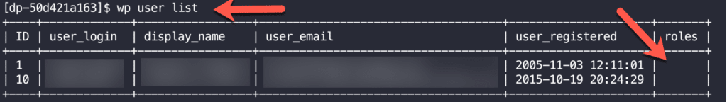 HighTechDad - "wp user list" WP CLI missing roles