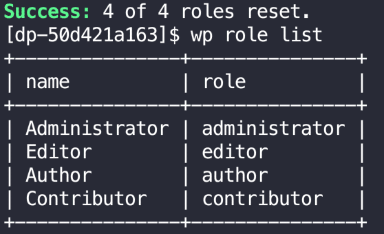 HighTechDad - WordPress roles recreated via WP CLI