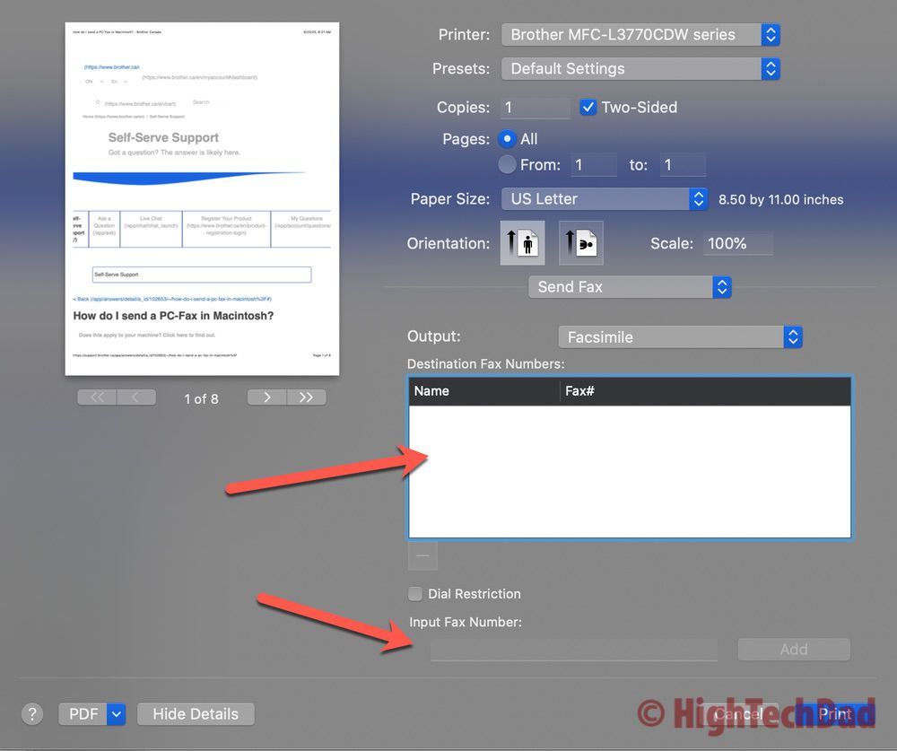 Sending a fax like printing on the Brother MFC-L3770CDW - HighTechDad
