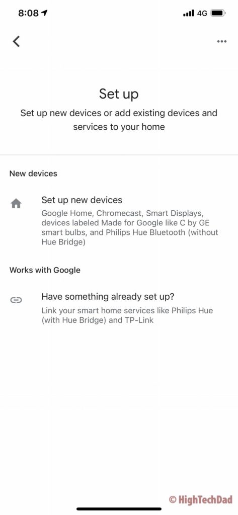 Google Home - Set up new devices