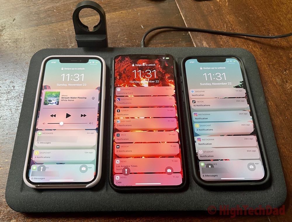 Wirelessly charge multiple smartphones with the Mophie 4-in-1 Wireless Charging Mat - HighTechDad review