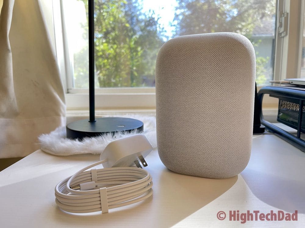 Nest Audio - smart speaker and power cord in the box - HighTechDad review