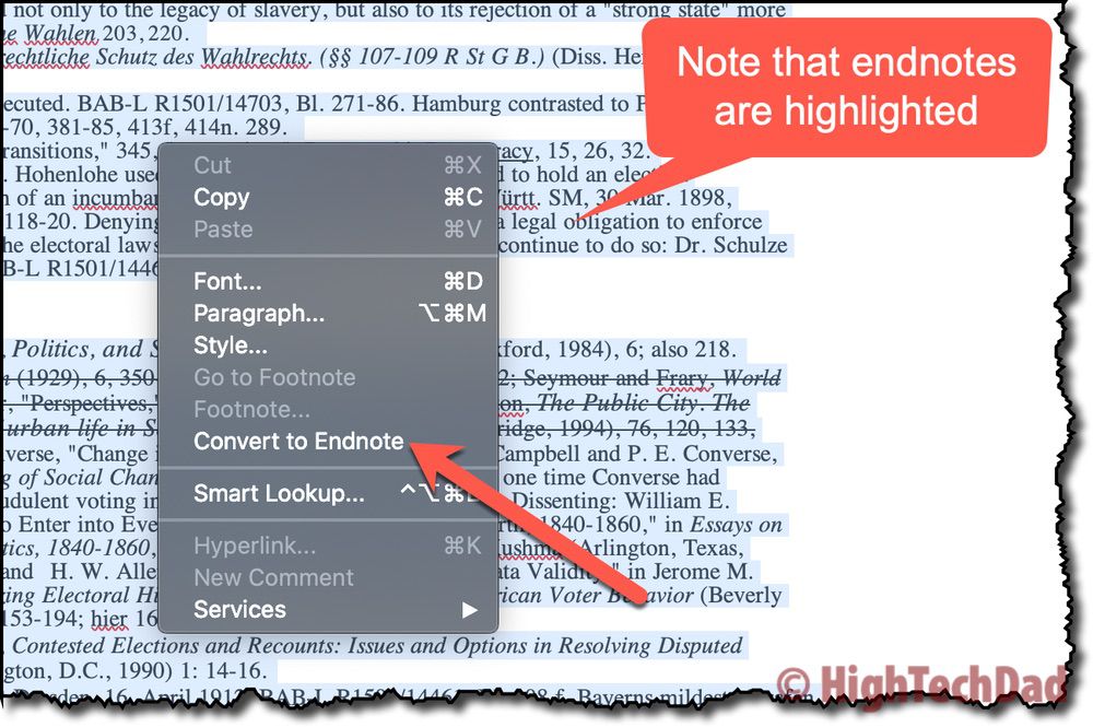 Bulk convert to endnote - How to Convert footnotes to endnotes - HighTechDad