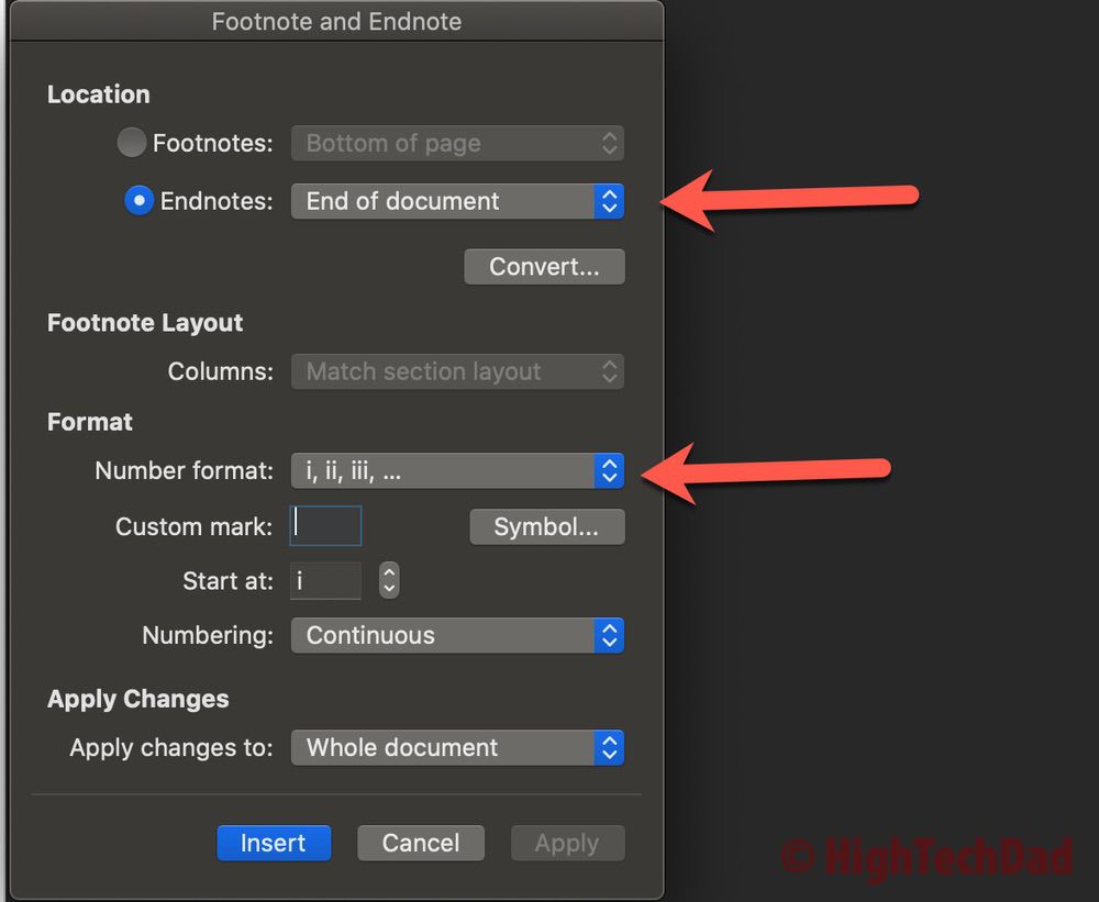 Format endnotes - How to Convert footnotes to endnotes - HighTechDad