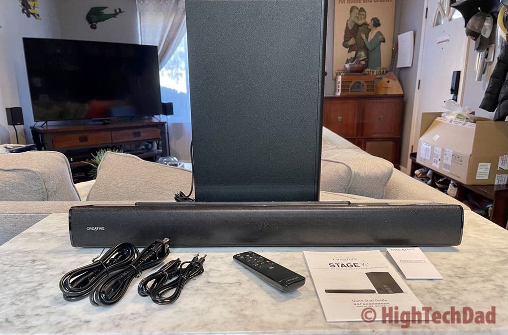 What's in the box - Creative Stage V2 soundbar - HighTechDad review