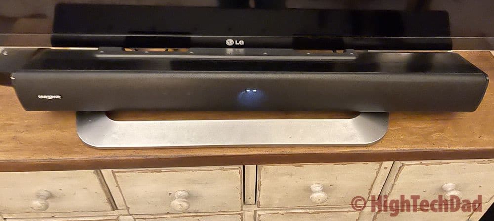 Under the TV - Creative Stage V2 soundbar - HighTechDad review